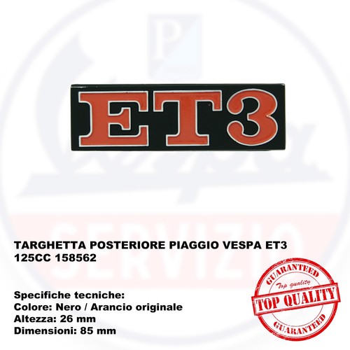 Targhetta posteriore piaggio - targhetta,